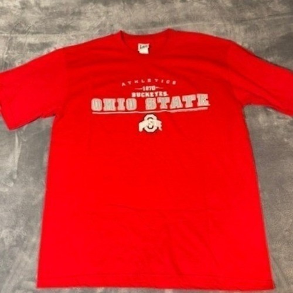 Ohio State T-Shirt Mens XL Red NCAA Football Lee Sport EUC